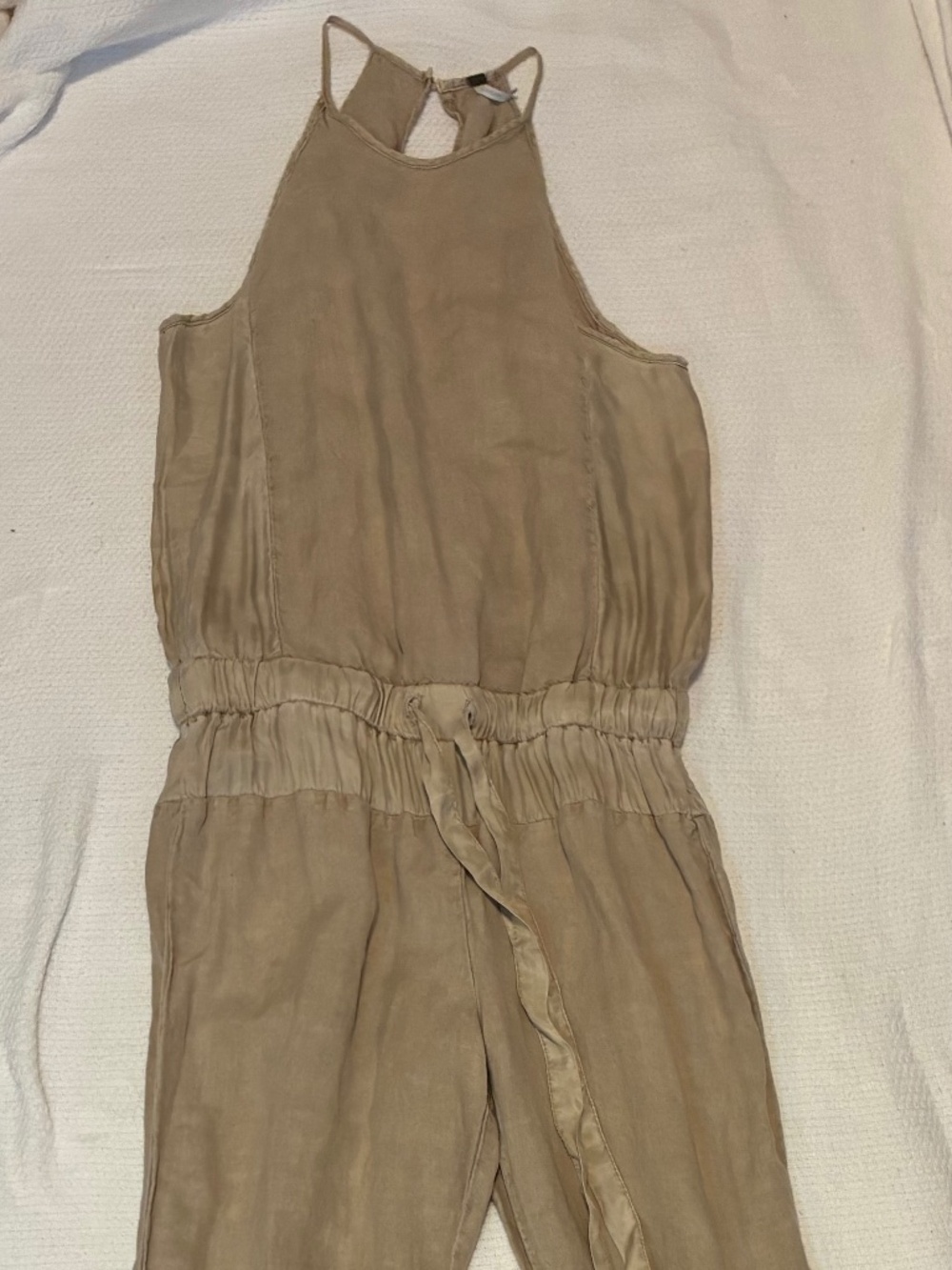 Young Fabulous & Broke "Diego" linen-blend jumpsuit sandy-beige. size XS. EUC